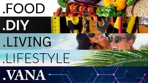 .DIY .FOOD .LIVING .LIFESTYLE .VANA Domain Launches