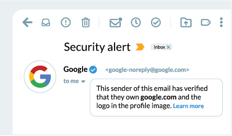 Illustration of secure email opening on laptop