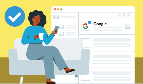 BIMI illustration of how to get a blue checkmark