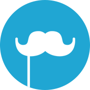 Illustration of a silhouetted moustache mask