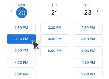 Schedule a meeting with an expert in Calendar