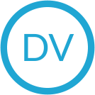 Letters D V in a circle