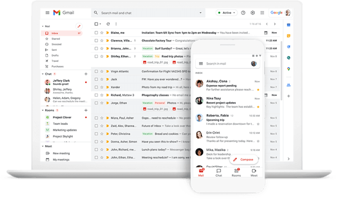 Screenshot of Gmail interface